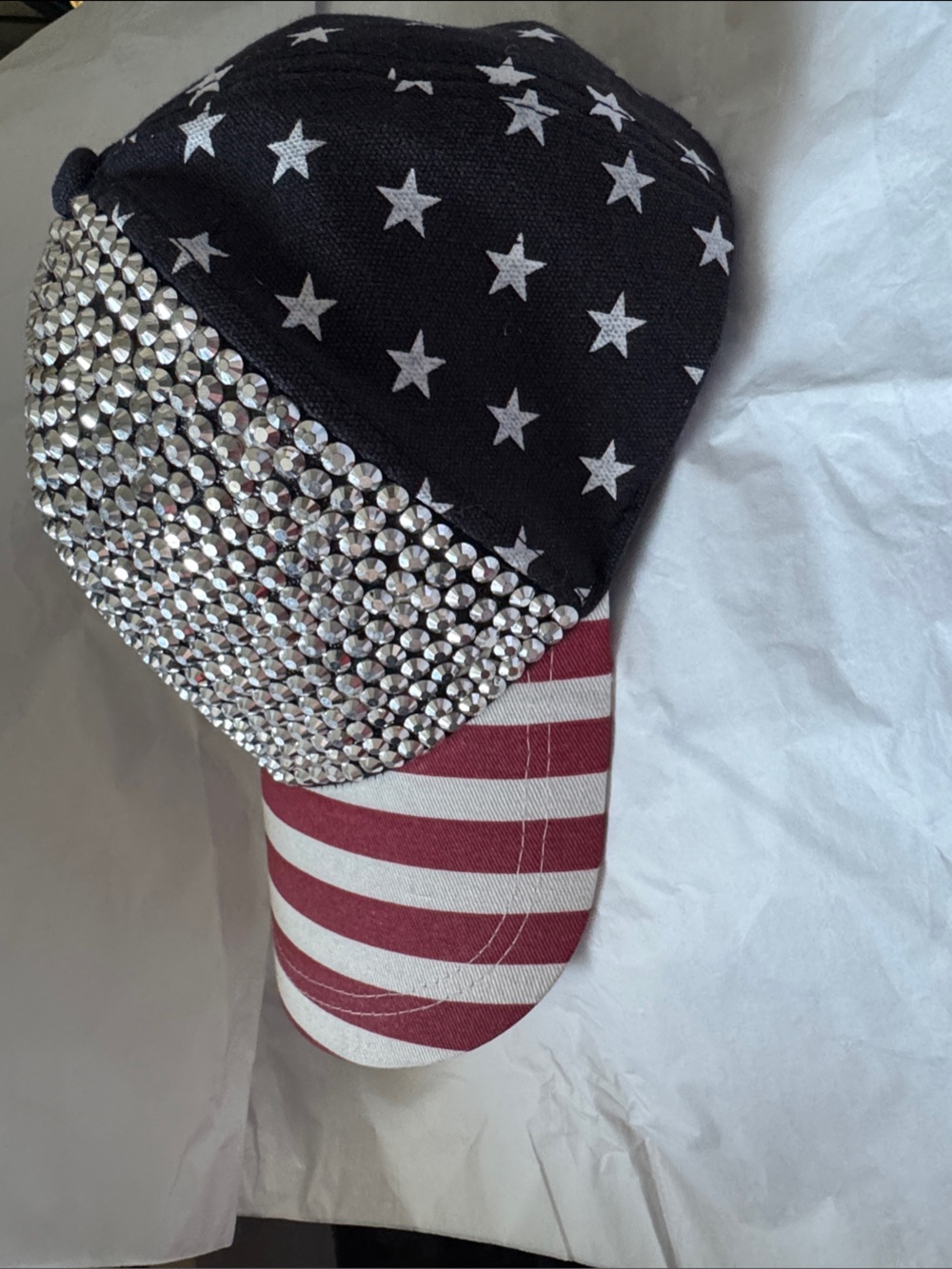 DAVID and YOUNG Embellished patriotic-USA Flag Cap,one size